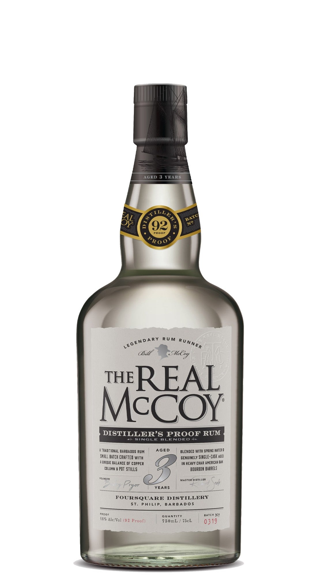 Rum Real McCoy 3 Y.O. Distiller's Proof 70cl / 46°