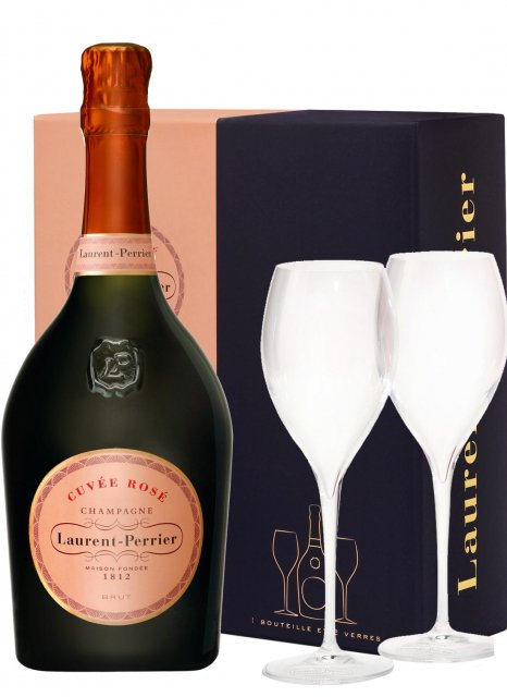 Laurent-Perrier Cuvée Rosé + 2 flûtes | Bottiglia 75 cl