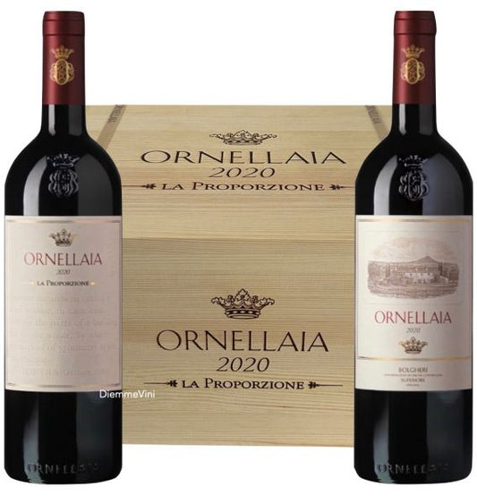 Cassa Ornellaia Bolgheri Rosso Superiore DOC 2020 - 5 etichetta standard+1 etichetta speciale "La Proporzione"