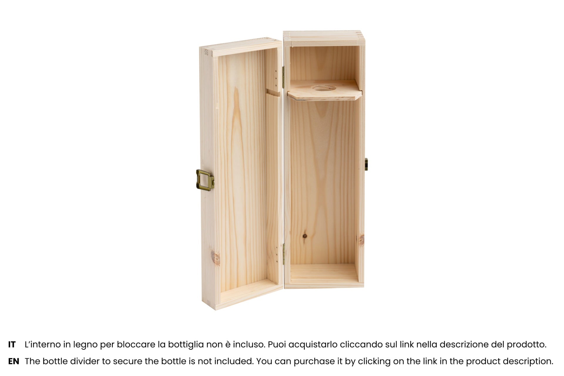 Cassetta in legno per 1 bottiglia standard da 750 ml