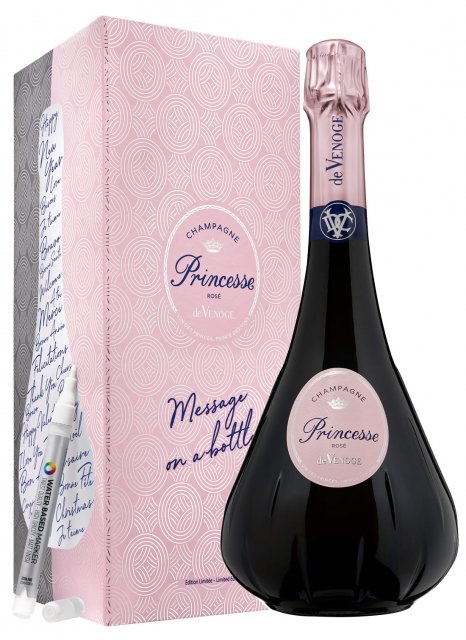 Champagne De Venoge Princesse Rosè in astuccio litografato