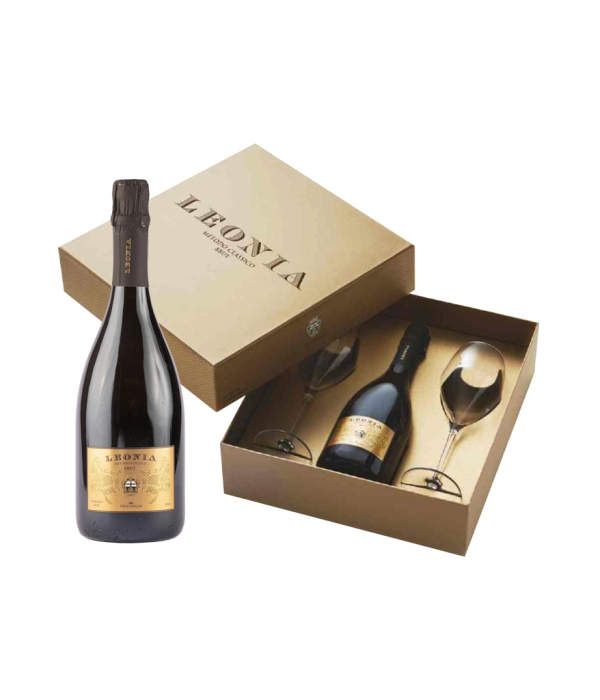 Frescobaldi, Leonia, Momenti Leonia, Metodo Classico, Brut, Pomino, DOC, 2021, + 2 Flute (confezione)